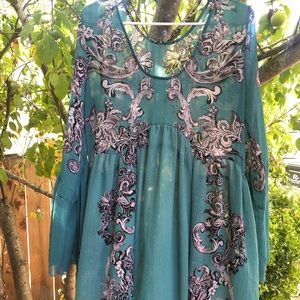 Free People sheer top.